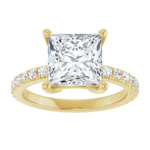 14K Yellow Gold 8 mm Square Ring Mounting – image 5