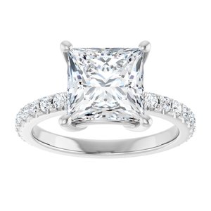 Sterling Silver 8 mm Square Ring Mounting – image 5