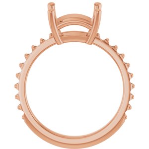 14K Rose Gold 8 mm Square Ring Mounting – image 4