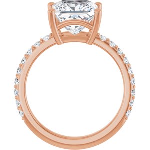 14K Rose Gold 8 mm Square Ring Mounting – image 3