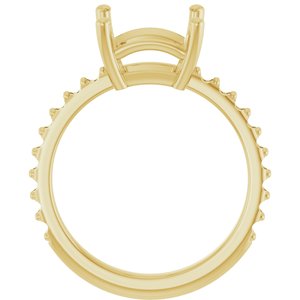 10K Yellow Gold 8 mm Square Ring Mounting – image 4