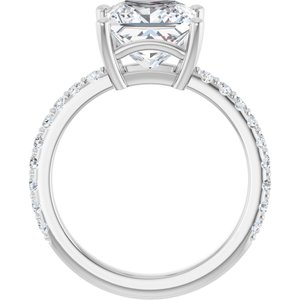 10K White Gold 8 mm Square Ring Mounting – image 3