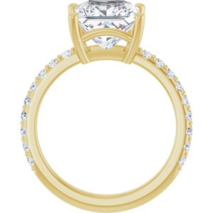 14K Yellow Gold 8 mm Square Ring Mounting – image 3