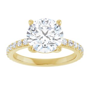 18K Yellow Gold 9 mm Round Ring Mounting – image 5
