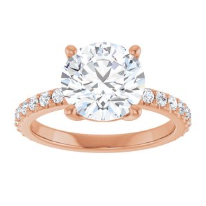 10K Rose Gold 9 mm Round Ring Mounting – image 5