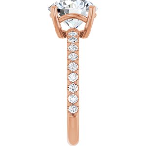 18K Rose Gold 9 mm Round Ring Mounting – image 7