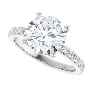10K White Gold 9 mm Round Ring Mounting – image 8