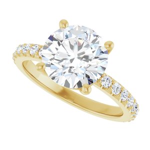 18K Yellow Gold 9 mm Round Ring Mounting – image 8