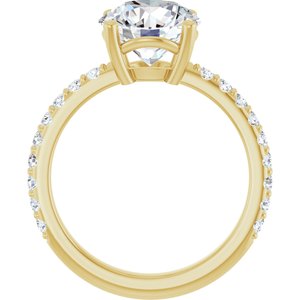 18K Yellow Gold 9 mm Round Ring Mounting – image 3