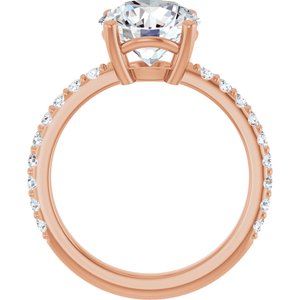 10K Rose Gold 9 mm Round Ring Mounting – image 3