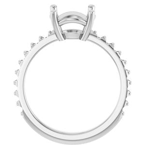 18K White Gold 9 mm Round Ring Mounting – image 4