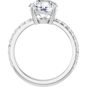 10K White Gold 9 mm Round Ring Mounting – image 3