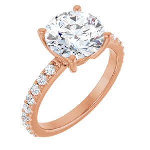 10K Rose Gold 9 mm Round Ring Mounting