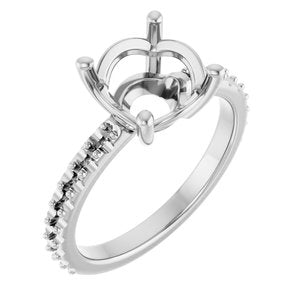 18K White Gold 9 mm Round Ring Mounting – image 2