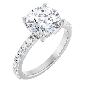 Sterling Silver 9 mm Round Ring Mounting