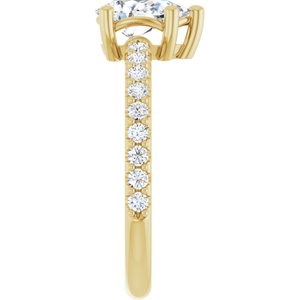 14K Yellow Gold 8x5 mm Pear Ring Mounting – image 7