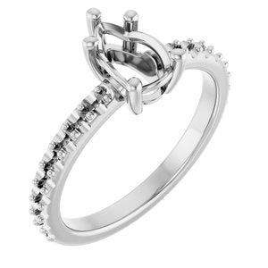 Continuum Sterling Silver 8x5 mm Pear Ring Mounting – image 2