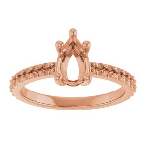 10K Rose Gold 8x5 mm Pear Ring Mounting – image 6