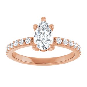 10K Rose Gold 8x5 mm Pear Ring Mounting – image 5