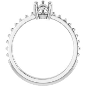 14K White Gold 8x5 mm Pear Ring Mounting – image 4