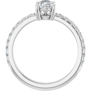 14K White Gold 8x5 mm Pear Ring Mounting – image 3
