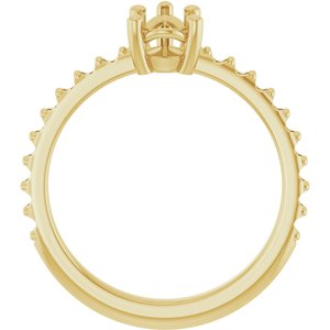 18K Yellow Gold 8x5 mm Pear Ring Mounting – image 4