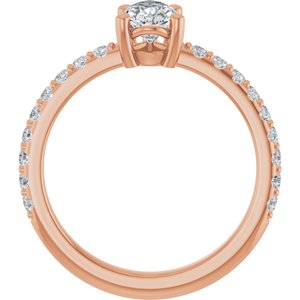 14K Rose Gold 8x5 mm Pear Ring Mounting – image 3