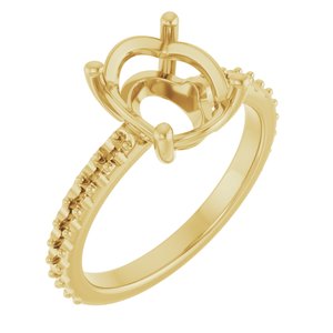 14K Yellow Gold 10x8 mm Oval Ring Mounting – image 2
