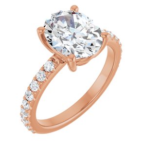 14K Rose Gold 10x8 mm Oval Ring Mounting