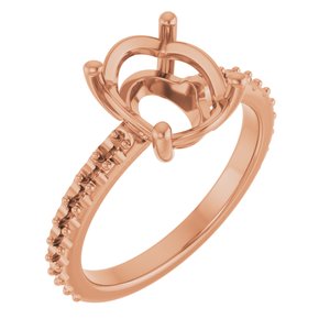 14K Rose Gold 10x8 mm Oval Ring Mounting – image 2