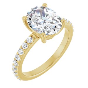 14K Yellow Gold 10x8 mm Oval Ring Mounting