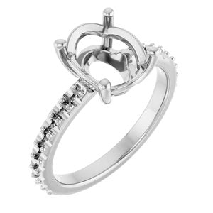 14K X1 White Gold 10x8 mm Oval Ring Mounting – image 2
