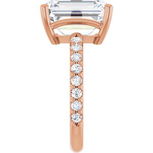 10K Rose Gold 12x10 mm Emerald Ring Mounting – image 7