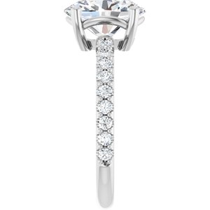14K X1 White Gold 10x8 mm Oval Ring Mounting – image 7