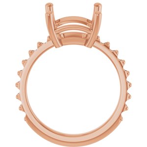 10K Rose Gold 12x10 mm Emerald Ring Mounting – image 4