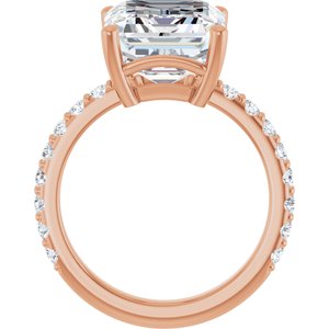 10K Rose Gold 12x10 mm Emerald Ring Mounting – image 3