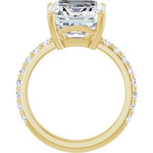18K Yellow Gold 12x10 mm Emerald Ring Mounting – image 3