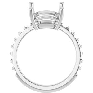 14K White Gold 12x10 mm Emerald Ring Mounting – image 4