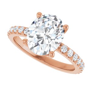 10K Rose Gold 10x8 mm Oval Ring Mounting – image 8