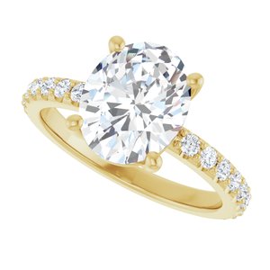 14K Yellow Gold 10x8 mm Oval Ring Mounting – image 8