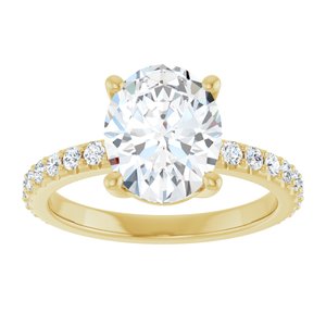 14K Yellow Gold 10x8 mm Oval Ring Mounting – image 5