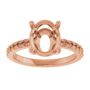 14K Rose Gold 10x8 mm Oval Ring Mounting – image 6