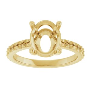 18K Yellow Gold 10x8 mm Oval Ring Mounting – image 6