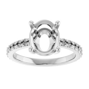 14K X1 White Gold 10x8 mm Oval Ring Mounting – image 6