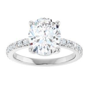 14K White Gold 10x8 mm Oval Ring Mounting – image 5