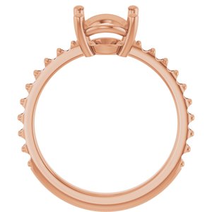 10K Rose Gold 10x8 mm Oval Ring Mounting – image 4