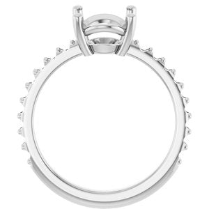 10K White Gold 10x8 mm Oval Ring Mounting – image 4