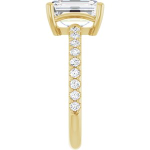 18K Yellow Gold 9x7 mm Emerald Ring Mounting – image 7