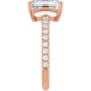 14K Rose Gold 9x7 mm Emerald Ring Mounting – image 7