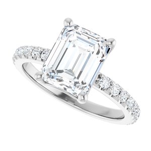 Continuum Sterling Silver 9x7 mm Emerald Ring Mounting – image 8